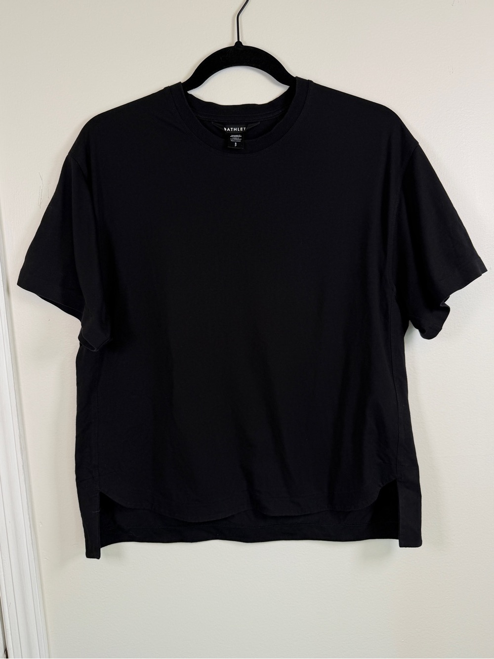 Athleta Effortless Tee Black Short Sleeve Stretch T-Shirt Size S